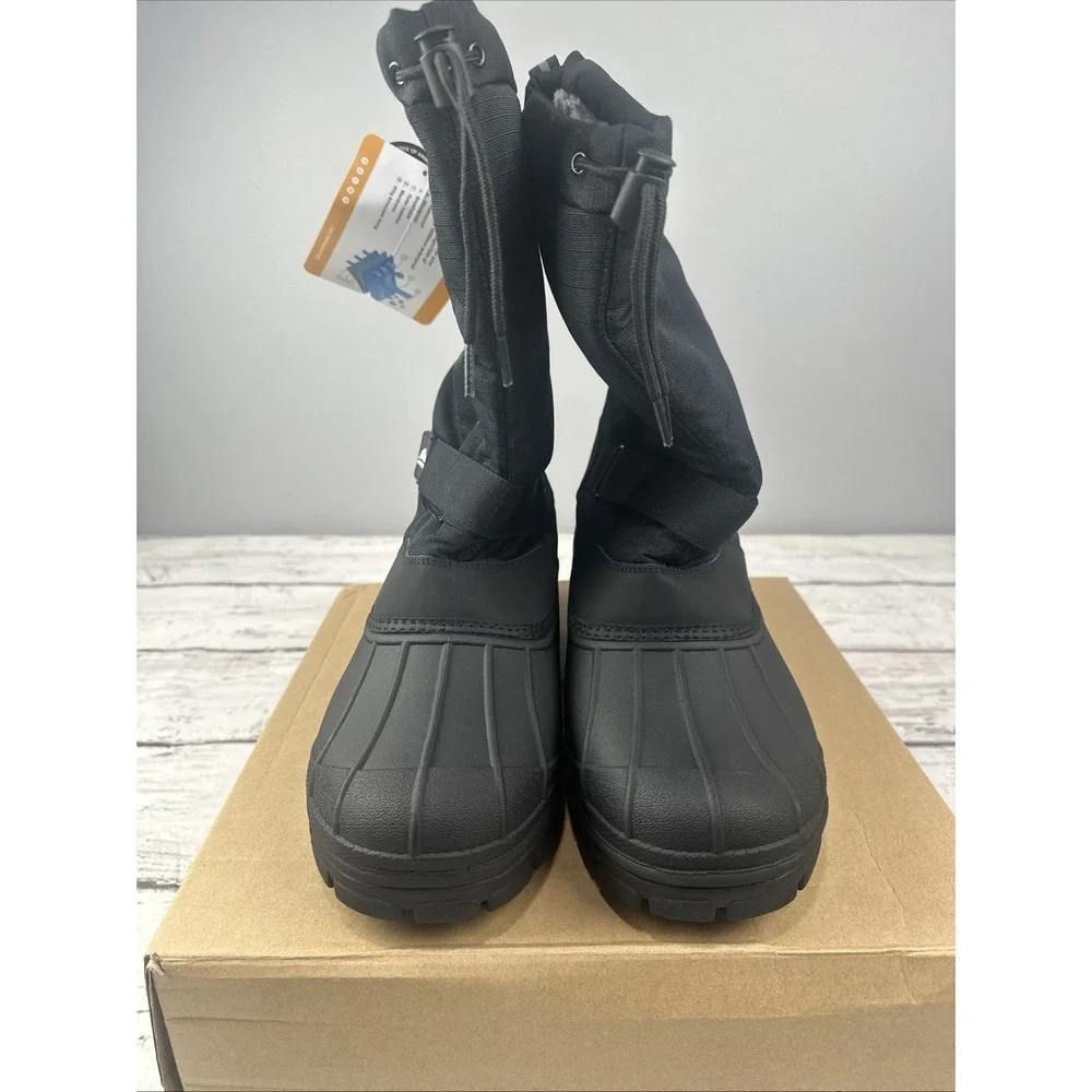 ALEADER Men's Insulated Waterproof Winter Snow Boots Black Size 11 NIB NEW